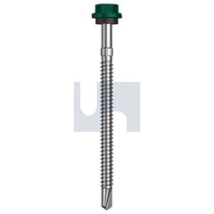 Hobsons - #14-14 x 90 - Cottage Green - + Scratchguard Metal SDS Hex Head + Washer - Class 4 | TCGM4SS1414090