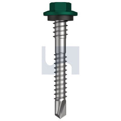 Hobsons - #12-14 x 43 - Cottage Green - Metal SDS Hex + Washer + Xgrip - Class 4 | TCGM4XH1214043