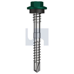 Hobsons - #12-14 x 48 - Cottage Green - + Scratchguard Metal SDS Hex + Washer + Xgrip - Class 4 | TCGM4XS1214048