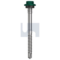 Hobsons - #12-14 x 68 - Cottage Green - + Scratchguard Metal SDS Hex + Washer + Xgrip - Class 4 | TCGM4XS1214068