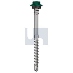 Hobsons - #12-14 x 80 - Cottage Green - + Scratchguard Metal SDS Hex + Washer + Xgrip - Class 4 | TCGM4XS1214080