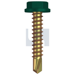 Hobsons - #10-16 x 25 COTTAGE GREEN (PERMANENT) -ZYP AS3566 METAL SDS FLANGED HEX HEAD | Q507-CG (Pack of 1000)