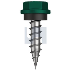 Hobsons - #10-12 x 20 COTTAGE GREEN (PERMANENT) -CL4 AS3566 NEEDLE PT SDS HEX + WASH | Q151-CG (Pack of 1000)