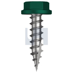 Hobsons - #10-12 x 20 COTTAGE GREEN (PERMANENT) -CL4 AS3566 TYPE 17 FLANGED HEX HEAD | Q519-CG (Pack of 1000)