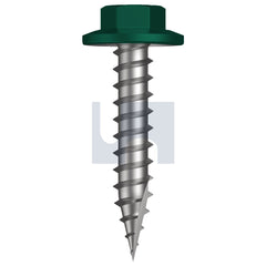 Hobsons - #12-11 x 30 COTTAGE GREEN (PERMANENT) -CL4 AS3566 TYPE 17 FLANGED HEX HEAD | Q526-CG (Pack of 1000)