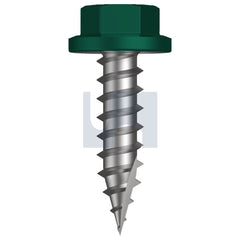 Hobsons - #14-10 x 30 - Cottage Green - Type 17 Flanged Hex Head - Class 4 - Qty 1000 | TCGW4FH1410030