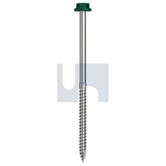 Hobsons - #14-10 x 125 - Cottage Green - + Scratchguard Type 17 Flanged Hex Head - Class 4 - Qty 250 | TCGW4FS1410125