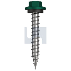 Hobsons - #12-11 x 40 COTTAGE GREEN (PERMANENT) -CL4 AS3566 TYPE 17 HEX HEAD + WASHER | Q603-CG (Pack of 1000)