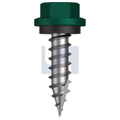 Hobsons - #14-10 x 25 Cottage Green (Permanent) -Cl4 As3566 Type 17 Hex Head + Washer | Q615-Cg (Pack Of 1000)