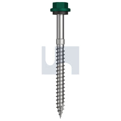 Hobsons - #14-10 x 75 Cottage Green (Permanent) -Cl4 As3566 + Scratchguard Type 17 Hex Head + Washer | Q635-Cg (Pack Of 500)