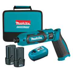 Makita Tools - 7.2V Pen Impact Driver Kit - Includes 2 x 1.5Ah Batteries Charger & Carry Bag | TD022DSE