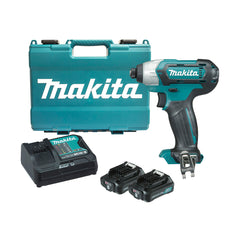 Makita Tools - 12V Max Impact Driver Kit - Includes 2 x 2.0Ah Batteries Rapid Charger & Case | TD110DSAE
