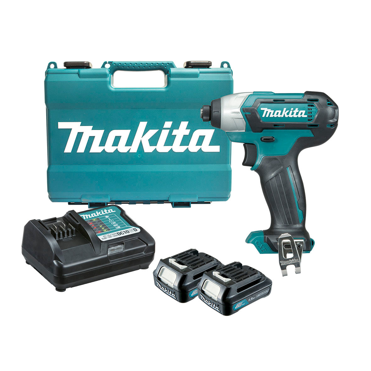 Makita Tools - 12V Max Impact Driver Kit - Includes 2 x 1.5Ah Batteries Charger & Case | TD110DWYE