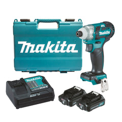 Makita Tools - 12V Max Brushless 2-Stage Impact Driver Kit - Includes 2 x 2.0Ah Batteries Rapid Charger & Case | TD111DSAE