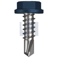 Hobsons - #10-16 x 16 DEEP OCEAN (STORM BLUE) -CL4 AS3566 METAL SDS FLANGED HEX HEAD | FS180-DO (Pack of 1000)
