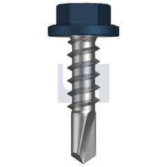 Hobsons - #14-10 x 25 - Deep Ocean (Storm Blue) - Metal SDS Flanged Hex Head - Class 4 - Qty 1000 | TDOM4FH1410025