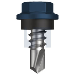 Hobsons - #8-18 x 12 Deep Ocean (Storm Blue) -Cl4 As3566 Metal Sds Hex Head + Washer | Q273-Do (Pack Of 1000)