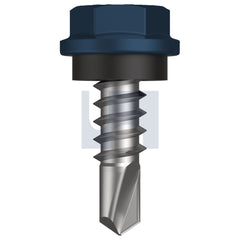 Hobsons - #10-16 x 16 DEEP OCEAN (STORM BLUE) -CL4 AS3566 METAL SDS HEX HEAD + WASHER | Q275-DO (Pack of 1000)
