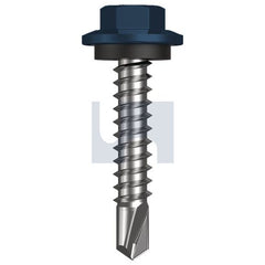 Hobsons - #12-14 x 30 - Deep Ocean (Storm Blue) - Metal SDS Hex Head + Washer - Class 4 - Qty 1000 | TDOM4SH1214030