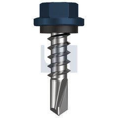 Hobsons - #14-10 x 25 Deep Ocean (Storm Blue) -Cl4 As3566 Metal Sds Hex Head + Washer | Q325-Do (Pack Of 1000)