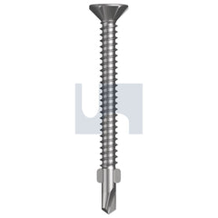 Hobsons - #10-16 x 50 DOVER WHITE - CL3 AS3566 SQUARE DRIVE METAL WINGS COUNTERSUNK | Q405-DW (Pack of 500)