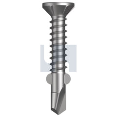 Hobsons - #10-16 x 30 DOVER WHITE - ZYP AS3566 SQUARE DRIVE METAL WINGS COUNTERSUNK | Q414-DW (Pack of 1000)