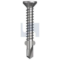 Hobsons - #10-16 x 35 DOVER WHITE - ZYP AS3566 SQUARE DRIVE METAL WINGS COUNTERSUNK | Q415-DW (Pack of 1000)