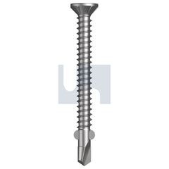 Hobsons - #10-16 x 50 DOVER WHITE - ZYP AS3566 SQUARE DRIVE METAL WINGS COUNTERSUNK | Q419-DW (Pack of 500)