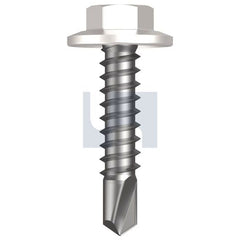 Hobsons - #12-14 x 25 - Dover White - Metal SDS Flanged Hex Head - Class 4 | TDWM4FH1214025