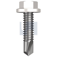 Hobsons - #14-20 x 25 - Dover White - Metal SDS Flanged Hex Head - Class 4 - Qty 1000 | TDWM4FH1420025