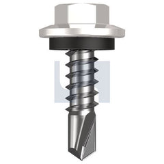 Hobsons - #12-14 x 20 - Dover White - Metal SDS Hex Head + Washer - Class 4 | TDWM4SH1214020