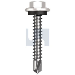 Hobsons - #12-14 x 35 - Dover White - Metal SDS Hex Head + Washer - Class 4 | TDWM4SH1214035