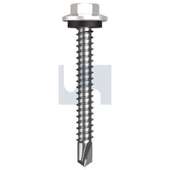 Hobsons - #12-14 x 45 - Dover White - Metal SDS Hex Head + Washer - Class 4 | TDWM4SH1214045