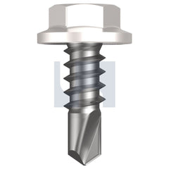 Hobsons - #8-18 x 12 - Dover White - Zyp Metal SDS Flanged Hex Head - Qty 1000 | TDWMYFH0818012