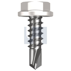 Hobsons - #10-16 x 16 DOVER WHITE - ZYP AS3566 METAL SDS FLANGED HEX HEAD | Q506-DW (Pack of 1000)