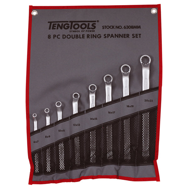 ITM - TENG DOUBLE OFF-SET RING SPANNER SET, 8PCE, 6MM-22MM | TE-6308MM
