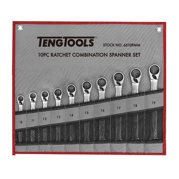 ITM - TENG REVERSIBLE RATCHET SPANNER SET, METRIC, 10PCE, 10MM-19MM | TE-6510RMM