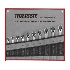ITM - TENG REVERSIBLE RATCHET SPANNER SET, METRIC, 10PCE, 10MM-19MM | TE-6510RMM