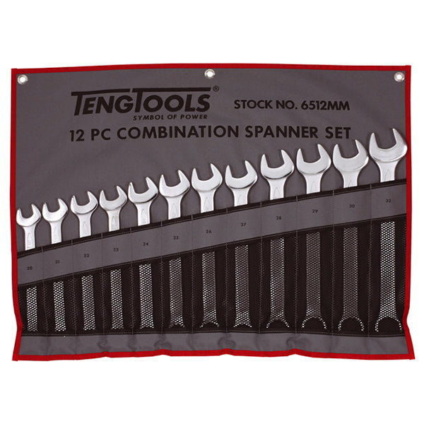 ITM - TENG COMBINATION SPANNER SET W/WALLET, METRIC, 12PCE, 20MM-32MM | TE-6512MM