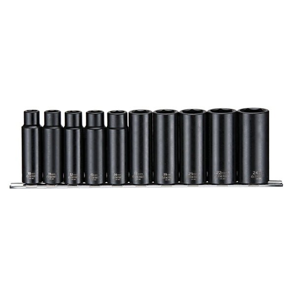 ITM - TENG 10PCE 1/2" DR. DEEP IMPACT SOCKET RAIL SET 10-24MM | TE-9126