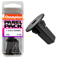 Champion - SCREW GROMMETS-COL: BLACK-LEN: 22mm-SCREW SIZE: 5.5mm-HOLE: 8x8mm-HEAD: 20mm | TF100
