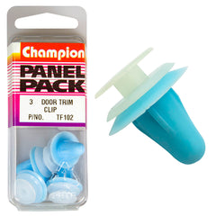 Champion - Door Trim Clips - Colour: Clear - Length: 15mm - Hole: 8mm - Head: 13mm | TF102
