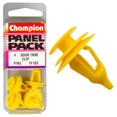 Champion - Door Trim Clips - Colour: Yellow - Length: 15mm - Hole: 9mm - Head: 13mm | TF103