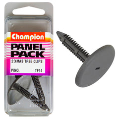 Champion - Xmas Tree Clips - Colour: Grey - Length: 39.5mm - Stem Dia: 7.5mm - Head: 34.2mm | TF14