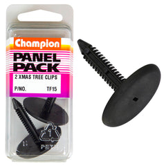 Champion - Xmas Tree Clips - Colour: Black - Length: 39.5mm - Stem Dia: 7.5mm - Head: 34.2mm | TF15