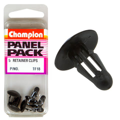 Champion - Retainer Clips - Colour: Black - Length: 13mm - Hole: 5mm - Head: 13mm | TF18