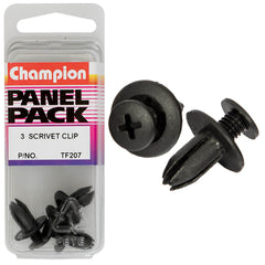 Champion - Scrivets - Colour: Black - Length: 12mm - Hole: 7mm - Head: 15mm | TF207