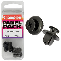 Champion - Push Rivets - Colour: Black - Length: 9mm - Hole: 9mm Square - Head: 20mm | TF208