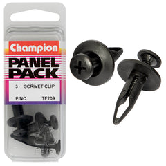 Champion - Scrivets - Colour: Black - Length: 23mm - Hole: 6.4mm - Head: 17.5mm | TF209