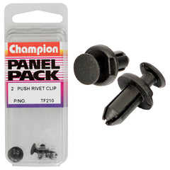 Champion - Push Rivets - Colour: Black - Length: 9.8mm - Stem Dia: 4.9mm - Head: 9.7mm | TF210